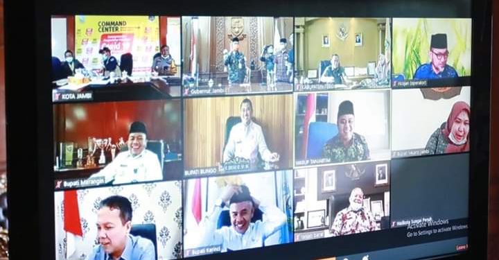 Gubernur Jambi : Fachrori Gelar Rapat Online Bersama Bupati / Walikota se Provinsi Jambi