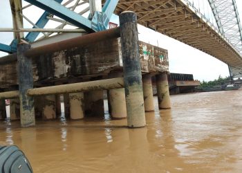 Breaking News!!! Jembatan Muara Sabak Kembali Ditabrak Tug Boat Bermuatan Batu Bara
