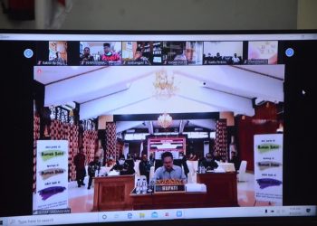 Bupati Syahirsah Sampaikan LKPJ dan LKPD 2019 Pada Paripurna DPRD Melalui Vidio Teleconference
