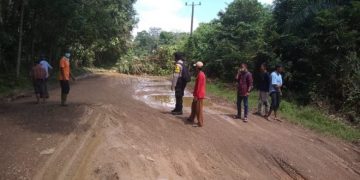 Warga Tebang Pohon Tutup Jalan