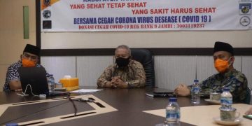 Bupati Safrial Ikut Kegiatan Halal Bil Halal Secara Video Conference