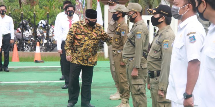 Bupati Safrial Pimpin Apel Operasi Mantab Praja Pengamanan Pemilukada Serentak 2020