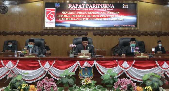 Wabup Tanjab Barat Ikuti Pidato Kenegaraan RI dalam rangka HUT Ke 75