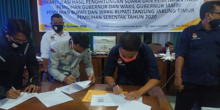 KPU Tanjabtim Selesai Melakukakn Rapat Peleno Hasil Penghitungan Pilbub