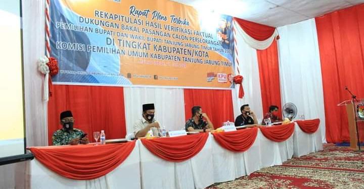 KPU Tanjabtim  Gelar Rapat Pleno Calon Perseorangan
