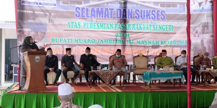 Pemkab Muaro Jambi Resmikan Pasar Rakyat Sengeti Kecamatan Sakernan