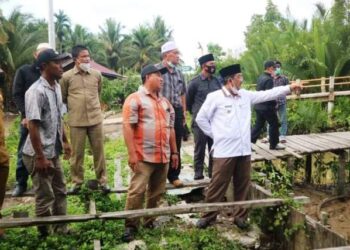 Bupati Tanjab Barat Tinjau Langsung Pintu Air Di Desa Tungkal