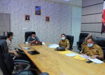 Sekda Ikuti  Vidio Comference (Vidcon) Rapat Koordinasi Khusus Kabupaten/Kota se-Provinsi Jambi