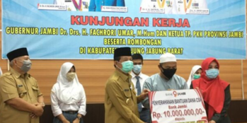 Bupati Tanjab Barat Safrial  Sambut Kunker Gubernur Jambi Fachrori