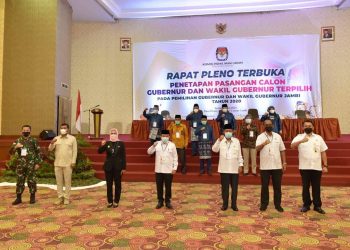 Pj.Gubernur Ikuti Rapat Pleno Penetapan Calon Terpilih Pilgub Jambi