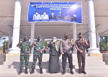 Bupati Masnah Jadi Inspektur Upacara Pencanangan Gerakan Vaksinasi Serbu Desa