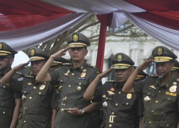 Pj Bupati Bachyuni Mengikuti Upacara HUT Satpol PP dan Damkar Tingkat Provinsi Jambi