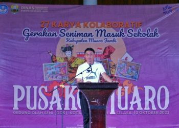 Pj Bupati Bachyuni Buka Kegiatan Gerakan Seniman Masuk Sekolah yang digagas oleh Disdikbud Kabupaten Muaro Jambi