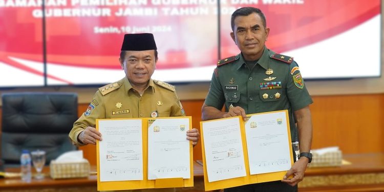 Gubernur Al Haris Hibahkan Dana Pengamanan Pilkada 5,8 Miliar Kepada Korem 042/Gapu